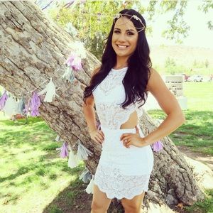 Bebe beautiful white lace romper